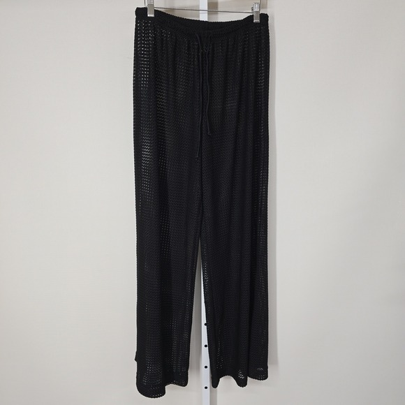 Hurley Other - Hurley Womens Black Crochet Mesh Wide Leg Swim Cover Up Pants XL XXL 1897344